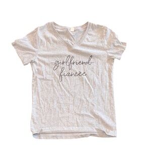 Gray V-Neck Women's graphic T-shirt girlfriend fiancé size medium